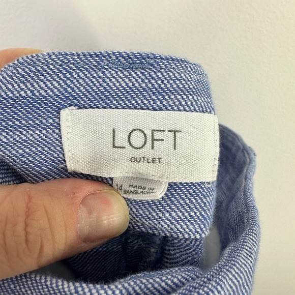LOFT Monroe Shorts Womens 14 Blue Cotton Preppy Coastal Grandma Capsule Parisian - Picture 2 of 7